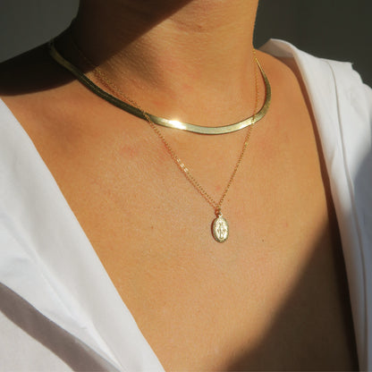 LITTLE PENDANT NECKLACE - Yellow Gold & Silver