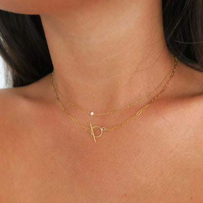 CABLE TOGGLE NECKLACE - Yellow Gold