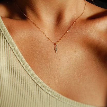 LIGHTNING NECKLACE - Yellow Gold & Silver