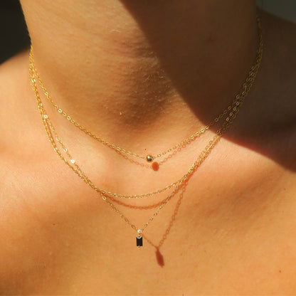 ONYX BLACK NECKLACE - Yellow Gold