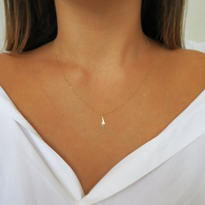 LIGHTNING NECKLACE - Yellow Gold & Silver