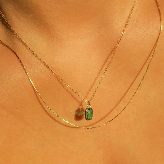 EMERALD GREEN NECKLACE - Yellow Gold