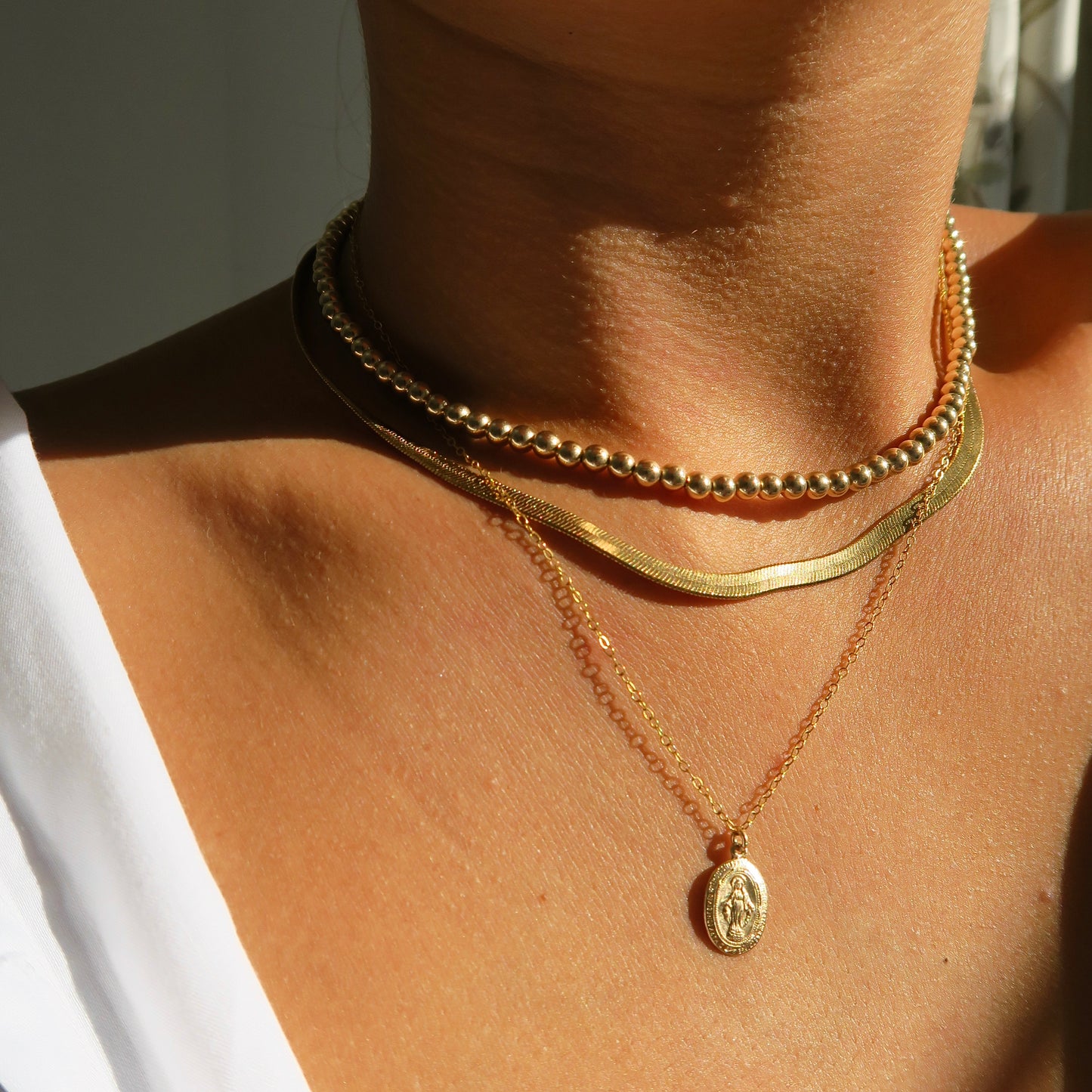 LITTLE PENDANT NECKLACE - Yellow Gold & Silver